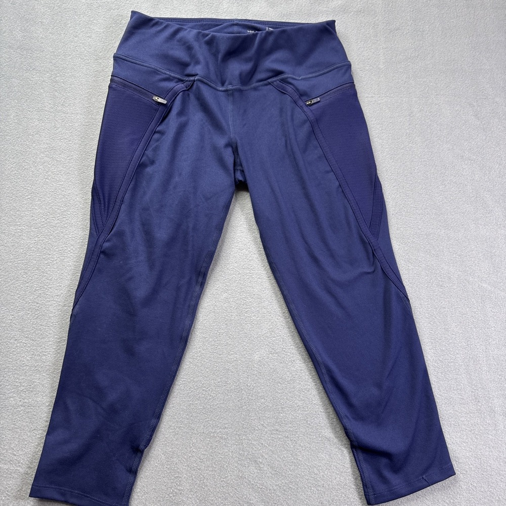 HYLETE Crop Legging Mesh Zipper Pockets Size Med Crossfit Bike Gym Training Pant